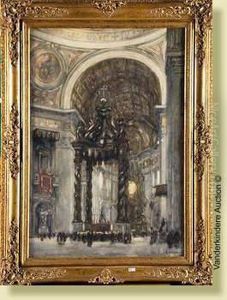 Labasilique De Saint-pierre A Rome by Louis Charles Crespin