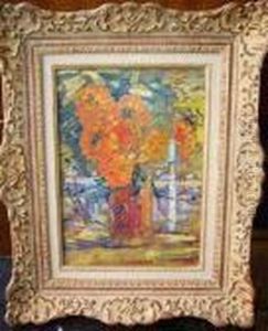 Vase De Fleurs by Louis Charles Crespin