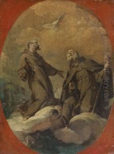 Saint Vincent De Paule Et Un Autre Saint Dans Un Ovale by Donato Creti