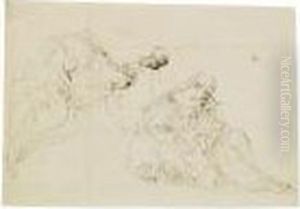 Due Fogli: A) Studi Per Agar E Ismaele; B) Due Uomini Barbuti Seduti by Donato Creti