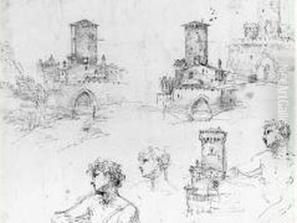 Etudes De Fortifications Et De Personnages - view 1