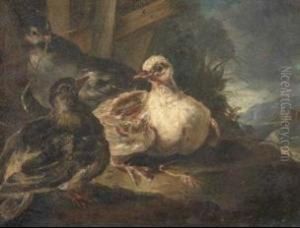 Tre Volatili In Un Paesaggio by Giovanni Crivelli, Il Crivellone