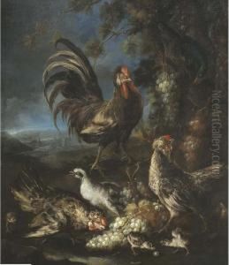 Gallinacei E Uva In Un Paesaggio