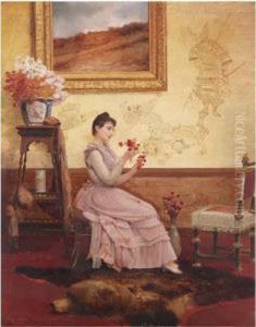Jeune Femme Arrangeant Un Bouquet Jeune Femme Arrangeant Un Bouquet