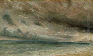 The Coast at Brighton - Stormy Evening, c.1828 by John Constable