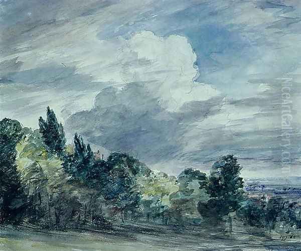 View over a wide landscape, with trees in the foreground, September 1832 - view 1