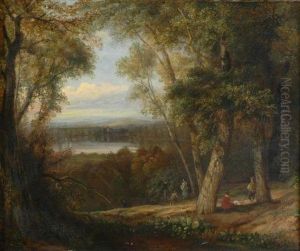 Wooded Landscape With Figures by John Berney Crome