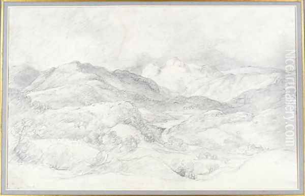 Langdale Pikes from Elterwater, 4th September 1806 - view 1