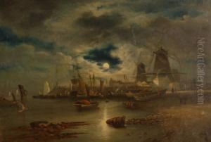 Busy East Anglian Harbour Scene