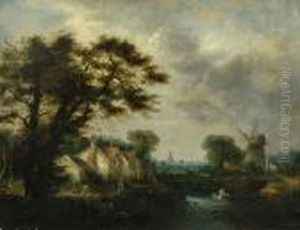 Landscape With Windmill And Cottage