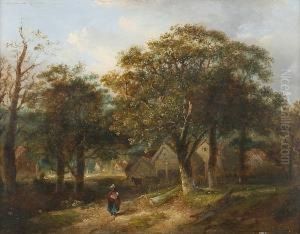 Woodland Scene With Figure