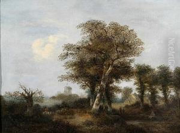 Norfolk Landscape With Figures And Windmill - view 1