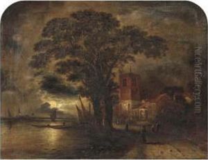 Chelsea Old Church At Moonlight