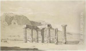 A View Of The Ruins And Temple At Corinth by Thomas Hartley Cromek