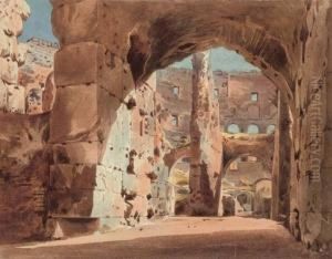 The Interior Of The Colosseum, Rome by Thomas Hartley Cromek