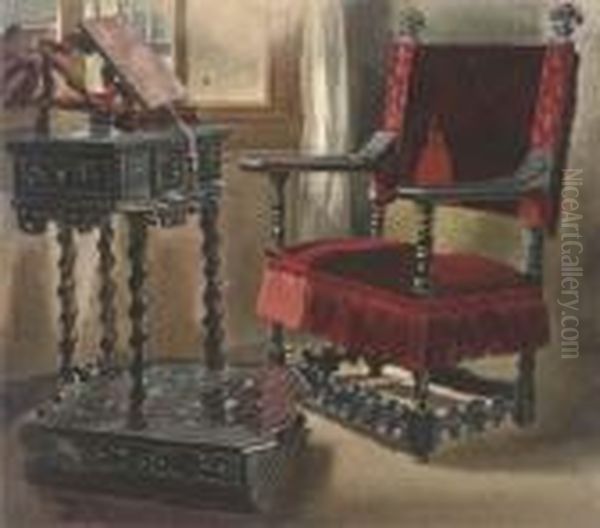 A Chair In Edward Cheney's Room In The Palazzo Corner Spinelli - view 1