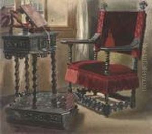 A Chair In Edward Cheney's Room In The Palazzo Corner Spinelli by Thomas Hartley Cromek
