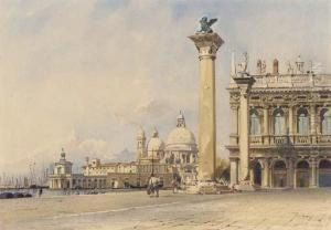 San Giorgio Maggiore From The Piazza San Marco, Italy by Thomas Hartley Cromek