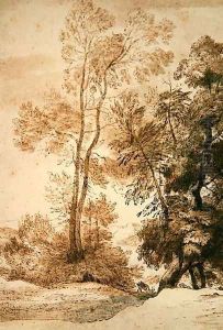 Trees and Deer, after Claude, 1825