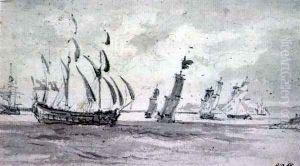 Shipping in a Breeze in the Thames or Medway by John Constable