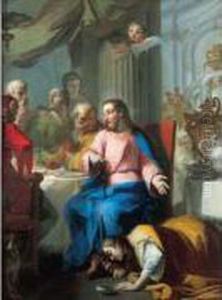 La Madeleine Aux Pieds Du Christ by Giovanni Battista Crosato