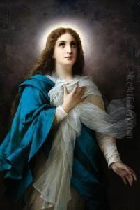 The Virgin Mary Wearing A Blue Cloak