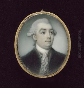 A Gentleman, Called "la
Perouse", Wearing Black Coat, Gold-trimmed Green Waistcoat And White
Lace Cravat, His Hair Powdered And Worn by Richard Crosse