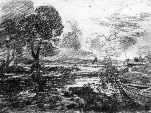 View of a Winding River by John Constable