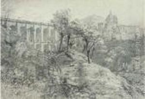 An Italian Monastery By A Viaduct An Italian Monastery By A Viaduct