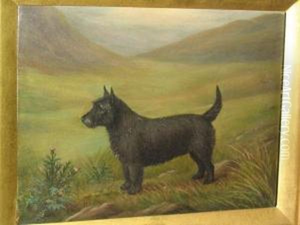 A Scottish Terrier Before A Landscape - view 1