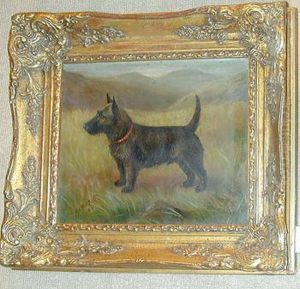 Crowther Ascottie In A Highland Landscape Signed And Dated '06, Oil Oncanvas 10 X 12in by Henry Crowther