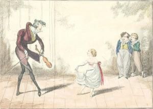 The Dancing Lesson by George Cruickshank