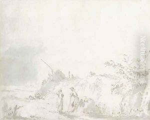 Landscape with country folk by John Constable