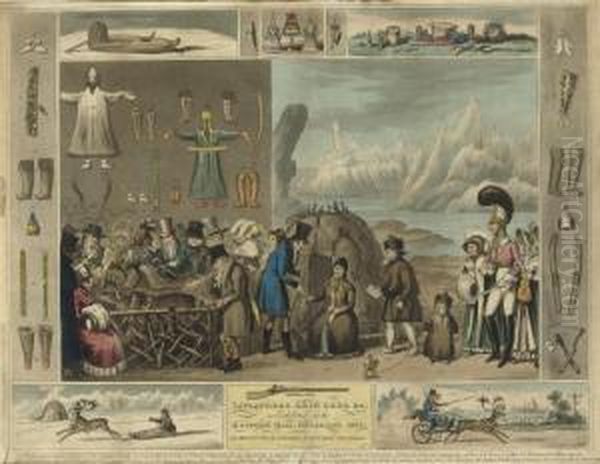 Laplanders, Reindeer &c. As
Exhibited At The Egyptian Hall, Piccadilly. 1822.; And The Laplanders
Return, To Their Native Country Under The Care Of Mr Bullock & His
Son. - view 1
