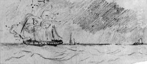 Shipping in the Thames or Medway by John Constable