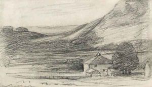 Cottages at Epsom by John Constable
