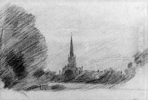 Solihull Church from the grounds in front of Malvern Hall by John Constable