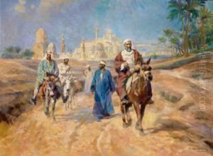 Orientalische Strasenszene by Karoly Cserna