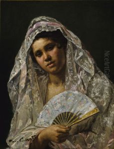 Spanish Dancer Wearing A Lace Mantilla by Mary Cassatt