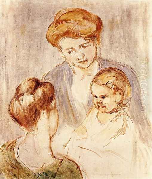 A Baby Smiling At Two Young Women - view 1