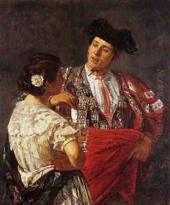 Offering The Panel To The Bullfighter