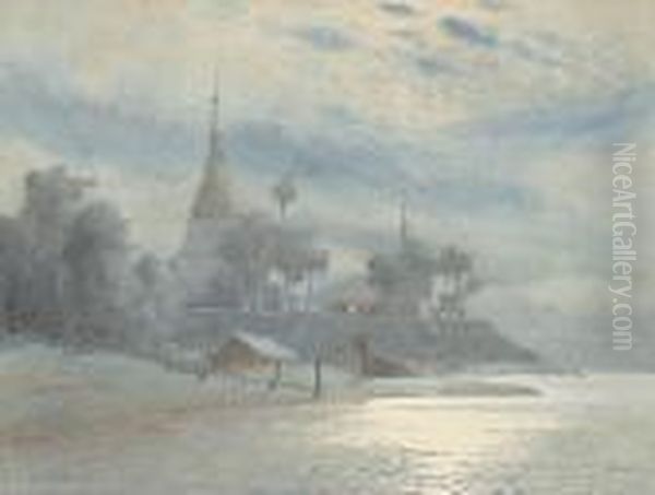 "martaban By Moonlight" - A Burmese Or Thai Temple - view 1
