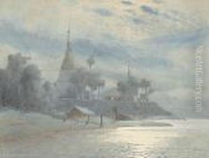 "martaban By Moonlight" - A Burmese Or Thai Temple