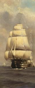 H.m.s. "victory" Leading The 
Fleet Into Immortality; H.m.s. "victory" At Her Permanent Mooring In 
Portsmouth Harbour