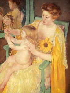 Mother Wearing A Sunflower On Her Dress