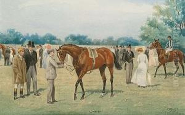 Lemberg And Greenback Before The
Race; Lemberg And Greenback Leading The Parade To The Start - view 1