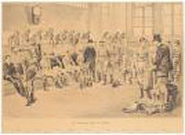 The Saddling Room At Epsom; The Plantation At Newmarket (a Pair) - view 1