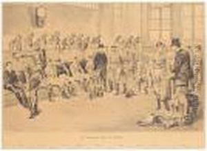 The Saddling Room At Epsom; The Plantation At Newmarket (a Pair) by Isaac Cullin