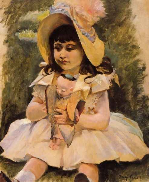 Little Girl With A Japanese Doll - view 1