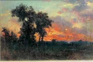 Tramonto Con Alberi by Ettore Cumbo